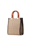 Beige Amelia Woven Handle Bag Source