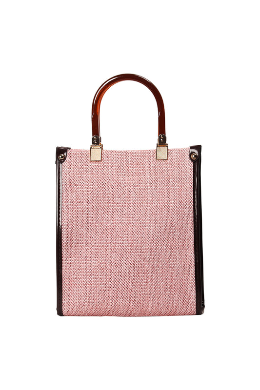 Blush Pink Amelia Woven Handle Bag Source