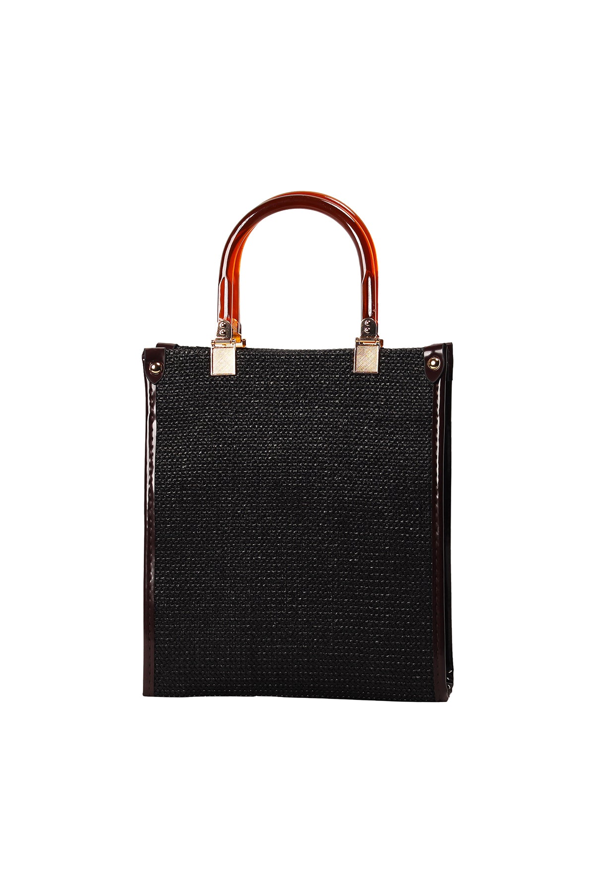 Black Amelia Woven Handle Bag Source