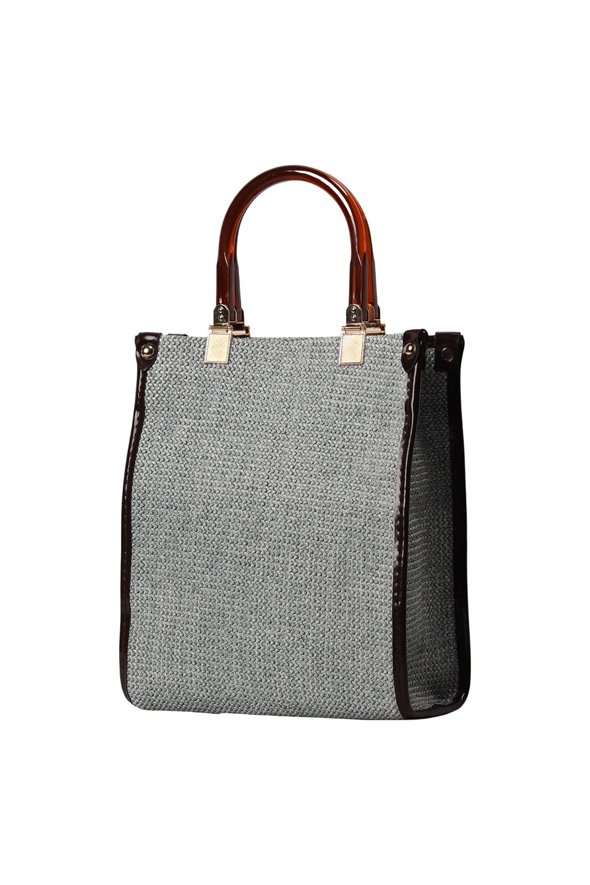 Grey Amelia Woven Handle Bag Source