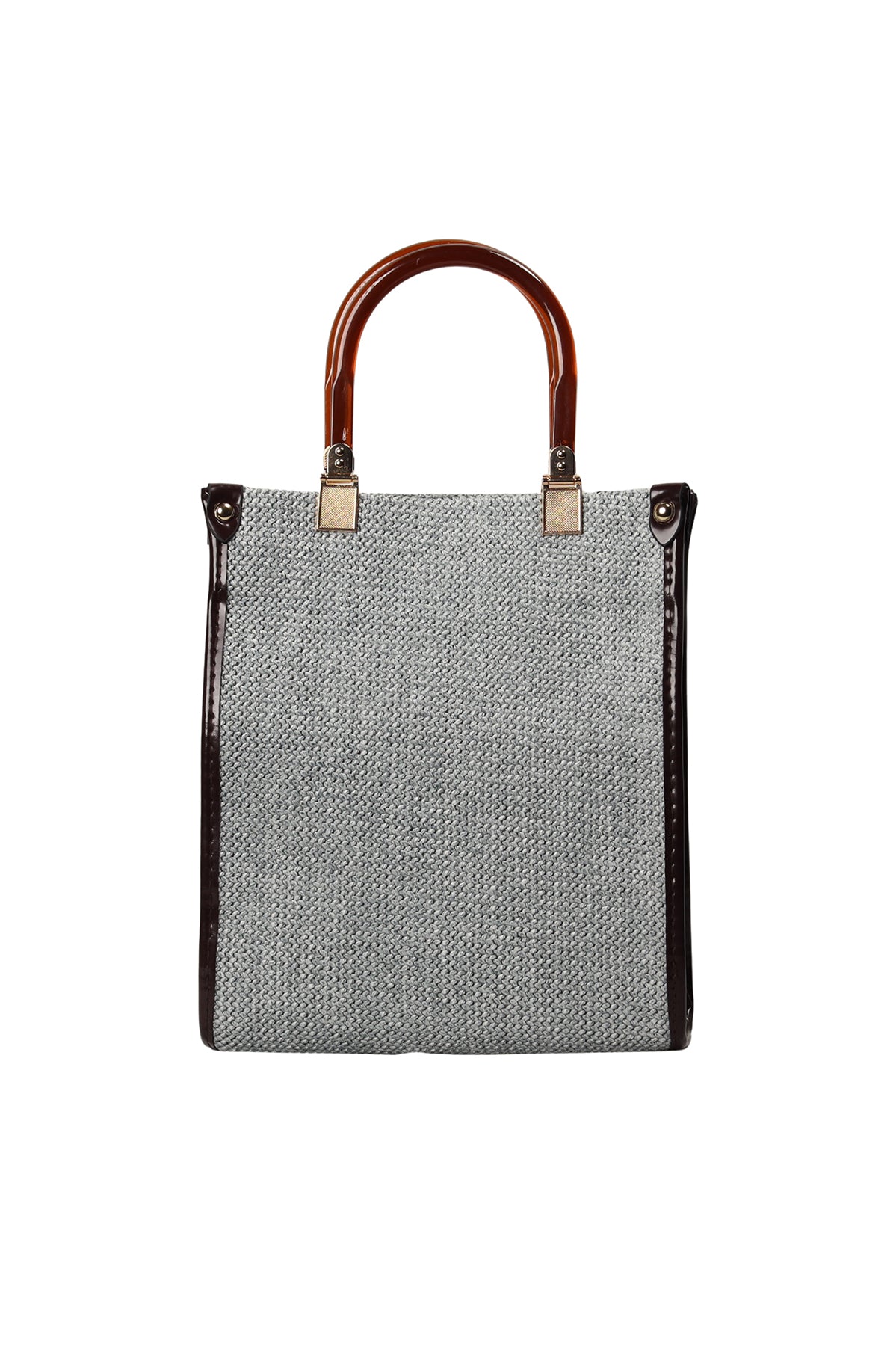Grey Amelia Woven Handle Bag Source