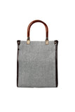Grey Amelia Woven Handle Bag Source
