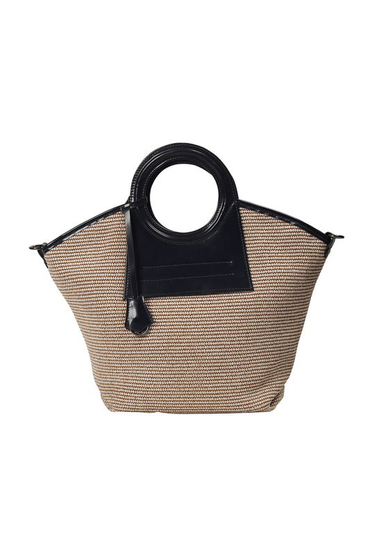 Beige Havana Round Handle Tote Source