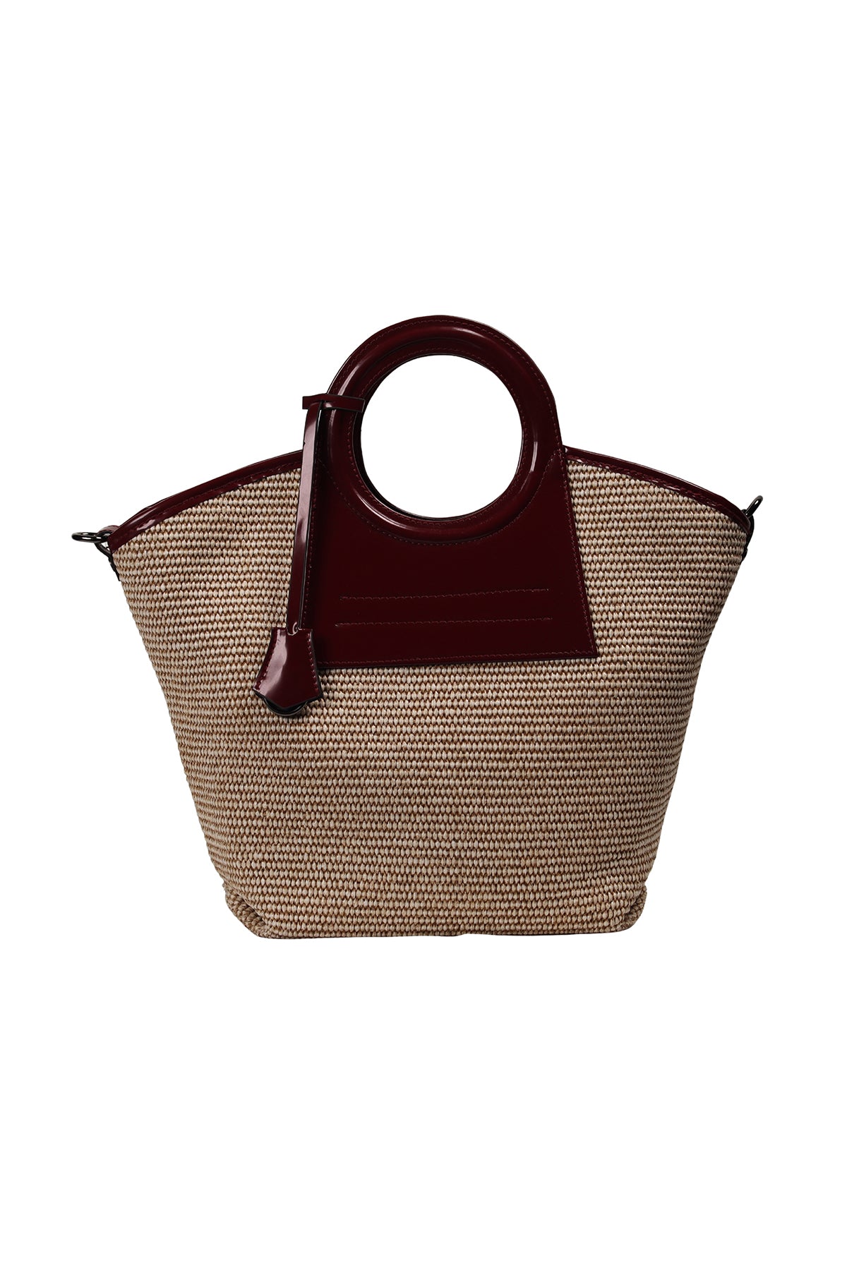 Wine Red Havana Round Handle Tote Source
