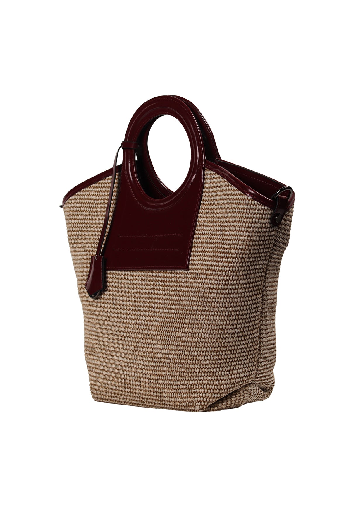 Wine Red Havana Round Handle Tote Source