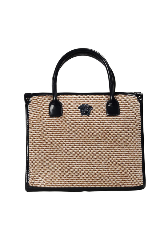 Beige Noir Medusa Handbag Source