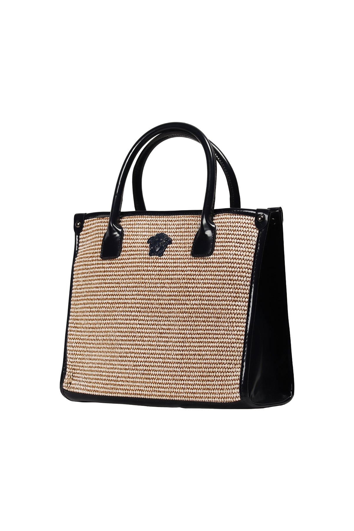 Beige Noir Medusa Handbag Source
