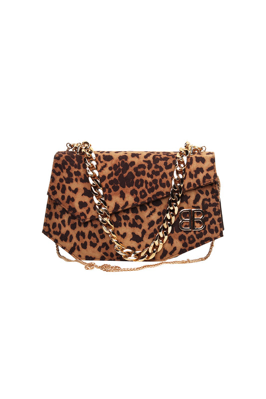 Leopard Velvet Chain Shoulder Bag Source